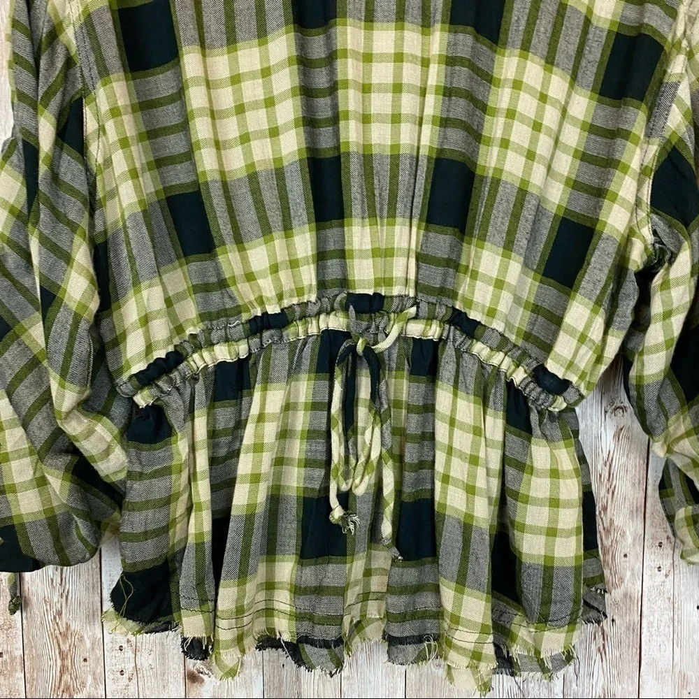 Free People Pacific Plaid Wool Blend Shirt Size Small Women - Picture 11 of 16